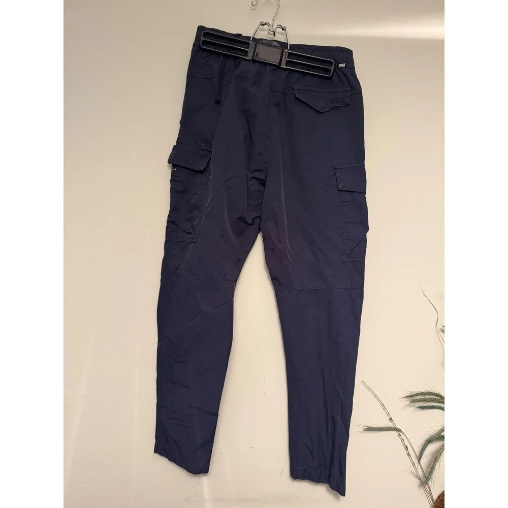 Nike Womens Sportswear Cargo Pants Navy Blue Tapered‎ Elastic Waist Small